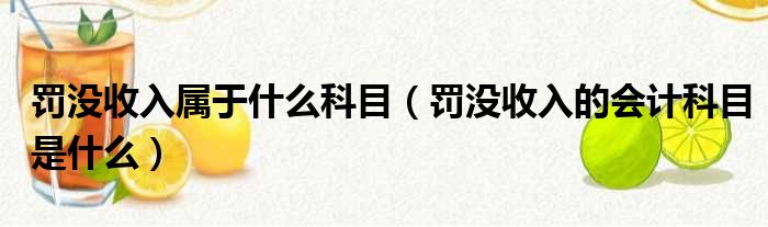 罚没收入属于什么科目（罚没收入的会计科目是什么）