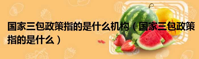 国家三包政策指的是什么机构（国家三包政策指的是什么）