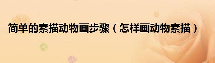 简单的素描动物画步骤（怎样画动物素描）