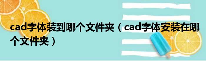 cad字体装到哪个文件夹（cad字体安装在哪个文件夹）