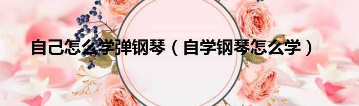自己怎么学弹钢琴（自学钢琴怎么学）