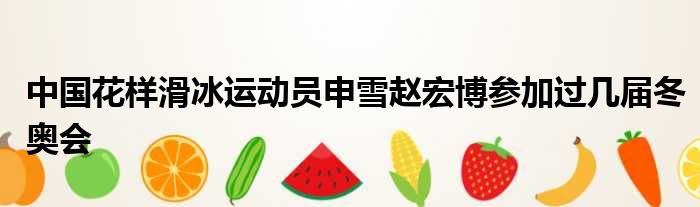 中国花样滑冰运动员申雪赵宏博参加过几届冬奥会
