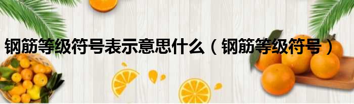 钢筋等级符号表示意思什么（钢筋等级符号）