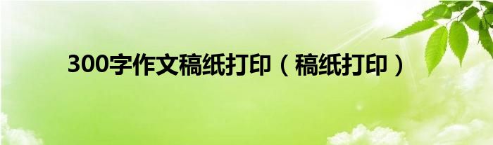 300字作文稿纸打印（稿纸打印）