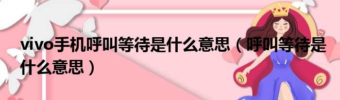 vivo手机呼叫等待是什么意思（呼叫等待是什么意思）