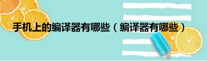 手机上的编译器有哪些（编译器有哪些）