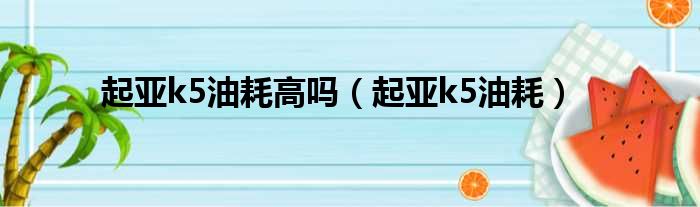 起亚k5油耗高吗（起亚k5油耗）