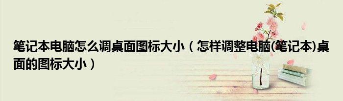 笔记本电脑怎么调桌面图标大小（怎样调整电脑(笔记本)桌面的图标大小）