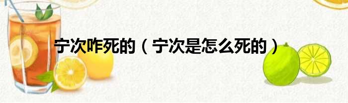 宁次咋死的（宁次是怎么死的）