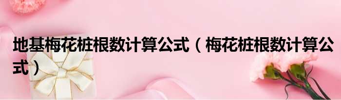地基梅花桩根数计算公式（梅花桩根数计算公式）