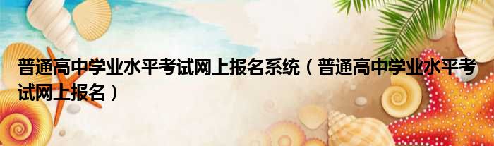 普通高中学业水平考试网上报名系统（普通高中学业水平考试网上报名）