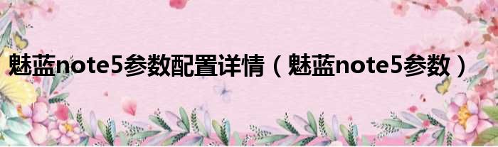 魅蓝note5参数配置详情（魅蓝note5参数）