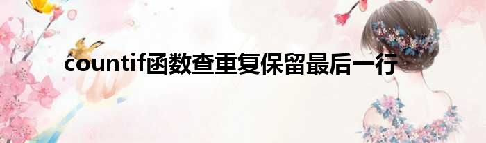 countif函数查重复保留最后一行