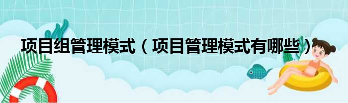 项目组管理模式（项目管理模式有哪些）