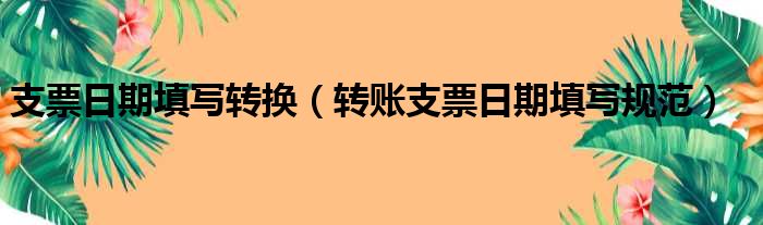 支票日期填写转换（转账支票日期填写规范）