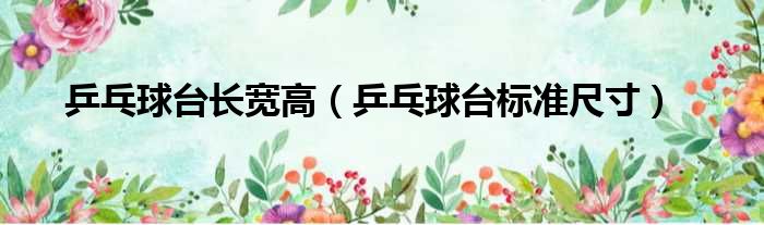乒乓球台长宽高（乒乓球台标准尺寸）