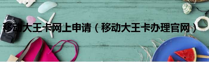 移动大王卡网上申请（移动大王卡办理官网）