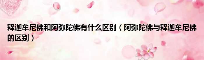 释迦牟尼佛和阿弥陀佛有什么区别（阿弥陀佛与释迦牟尼佛的区别）