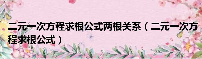 二元一次方程求根公式两根关系（二元一次方程求根公式）
