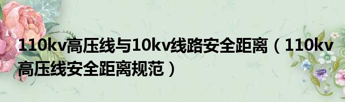 110kv高压线与10kv线路安全距离（110kv高压线安全距离规范）