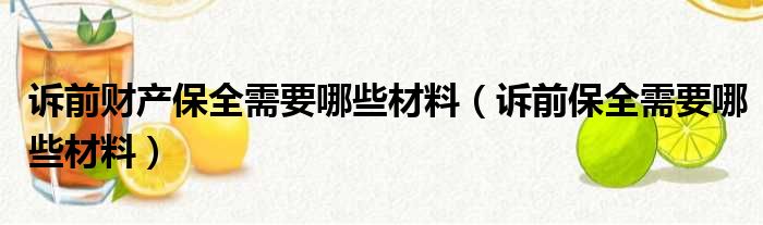 诉前财产保全需要哪些材料（诉前保全需要哪些材料）