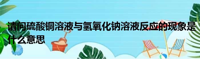 请问硫酸铜溶液与氢氧化钠溶液反应的现象是什么意思