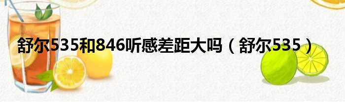 舒尔535和846听感差距大吗（舒尔535）