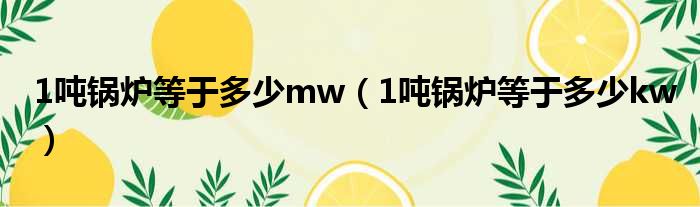 1吨锅炉等于多少mw（1吨锅炉等于多少kw）