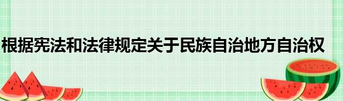 根据宪法和法律规定关于民族自治地方自治权