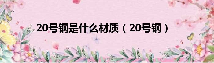20号钢是什么材质（20号钢）