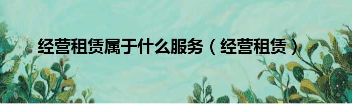 经营租赁属于什么服务（经营租赁）