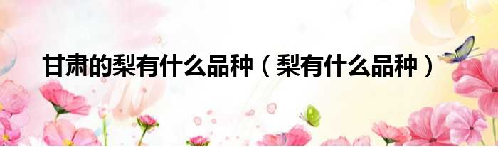 甘肃的梨有什么品种（梨有什么品种）