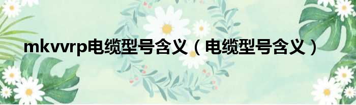 mkvvrp电缆型号含义（电缆型号含义）