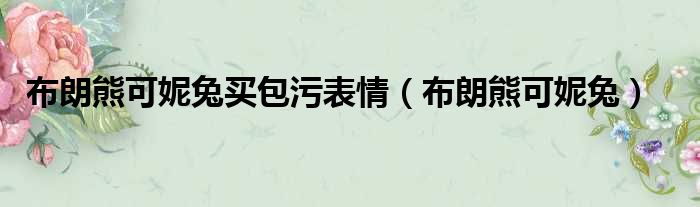 布朗熊可妮兔买包污表情（布朗熊可妮兔）