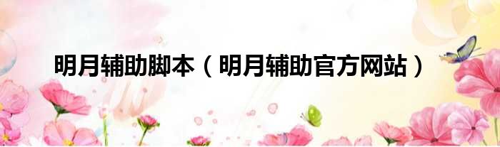 明月辅助脚本（明月辅助官方网站）