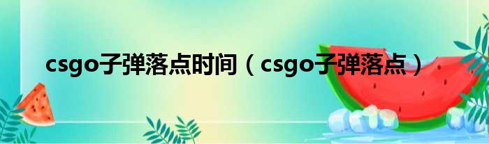 csgo子弹落点时间（csgo子弹落点）
