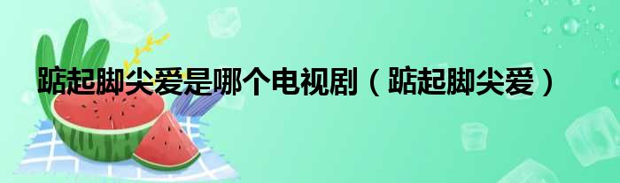 踮起脚尖爱是哪个电视剧（踮起脚尖爱）