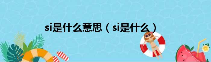 si是什么意思（si是什么）