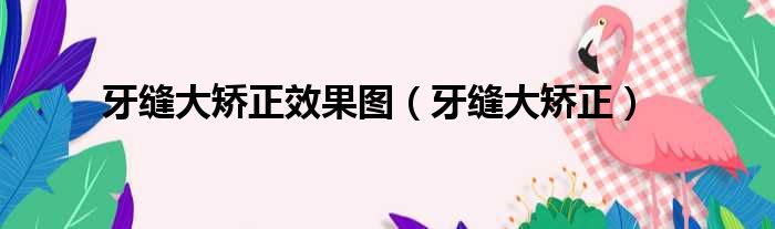 牙缝大矫正效果图（牙缝大矫正）