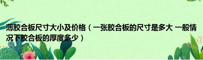 薄胶合板尺寸大小及价格（一张胶合板的尺寸是多大 一般情况下胶合板的厚度多少）