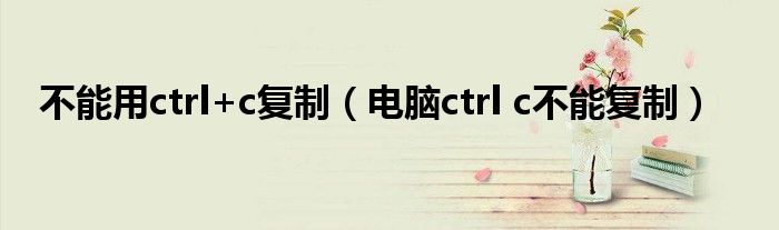 不能用ctrl+c复制（电脑ctrl c不能复制）