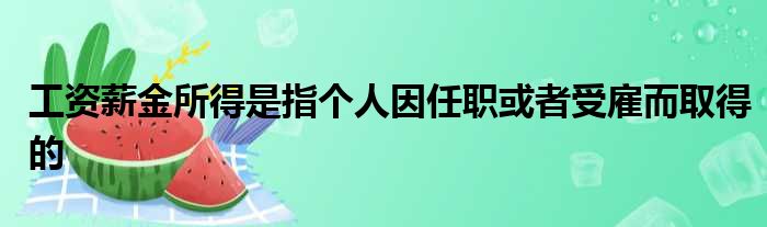 工资薪金所得是指个人因任职或者受雇而取得的