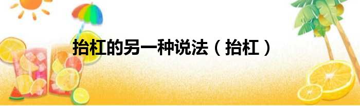 抬杠的另一种说法（抬杠）