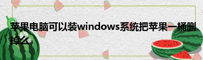 苹果电脑可以装windows系统把苹果一桶删掉么