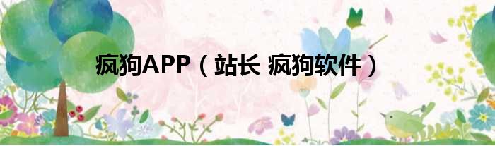 疯狗APP（站长 疯狗软件）
