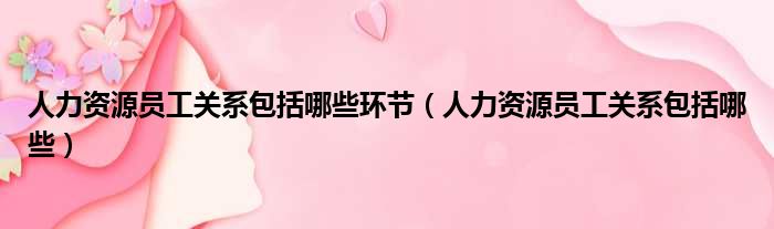 人力资源员工关系包括哪些环节（人力资源员工关系包括哪些）