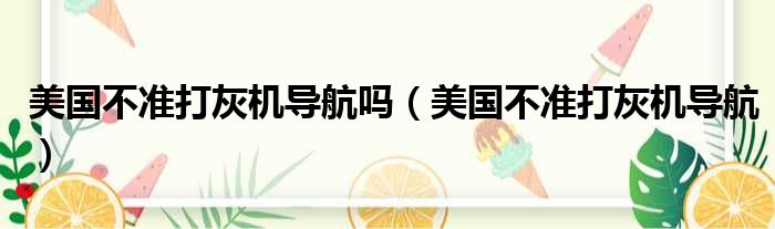 美国不准打灰机导航吗（美国不准打灰机导航）