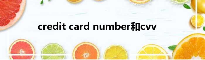 credit card number和cvv
