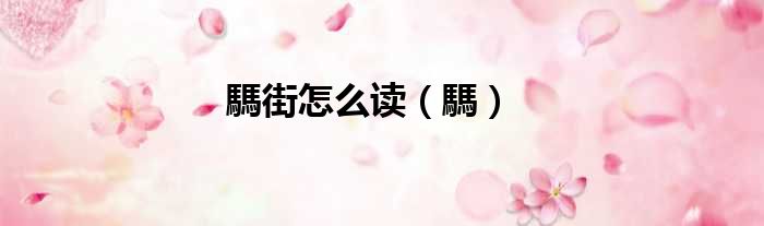 騳街怎么读（騳）