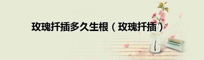 玫瑰扦插多久生根（玫瑰扦插）